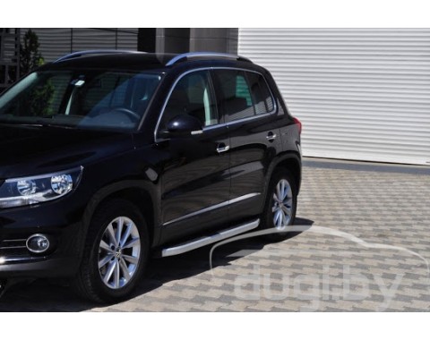 Пороги алюминиевые "New Star" для VW Tiguan.